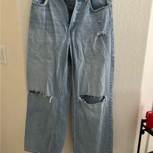 Old Navy, size 10 distressed, baggy, wide leg jeans